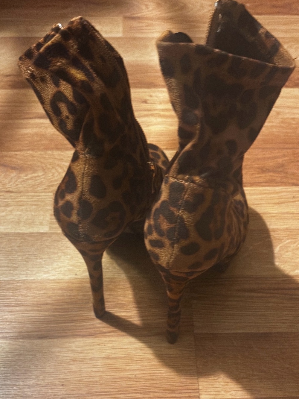 Animal print bootie shoes